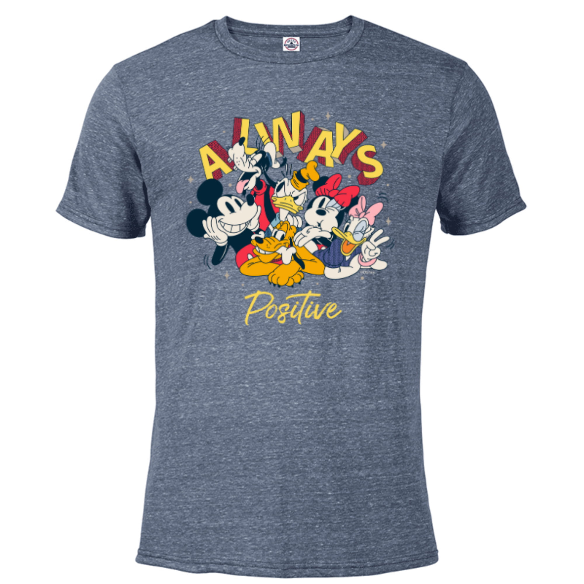 Disney Mickey and Friends Always Positive - Short Sleeve Blended T-Shirt  for Adults - Customized-Denim Snow Heather