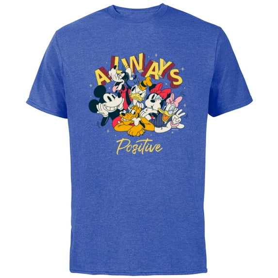 Disney Mickey and Friends Always Positive - Short Sleeve Cotton T-Shirt for Adults - Customized-Royal Heather