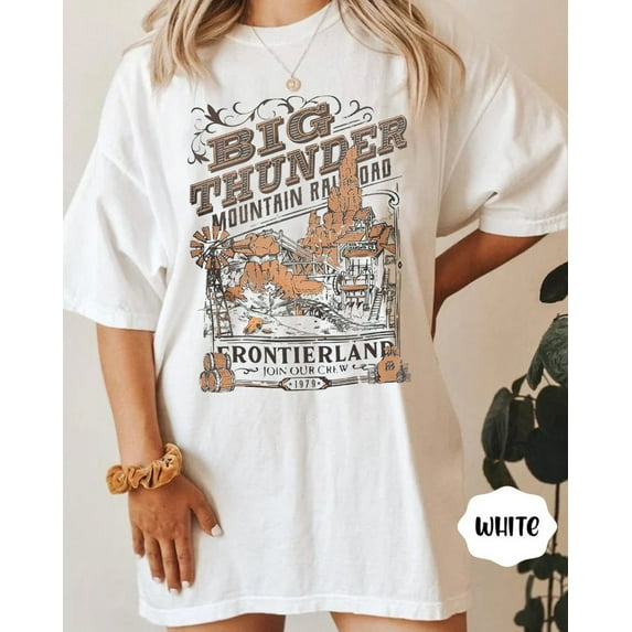 Disney Mickey and Friends Big Thunder Mountain Railroad Comfort Colors T-Shirt, The Wildest Ride In The Wilderness Tee, Disneyland Vacation