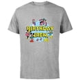 thumbnail image 1 of Disney Mickey and Friends Birthday Crew Party Matching - Short Sleeve Cotton T-Shirt for Adults - Customized-Athletic Heather, 1 of 5