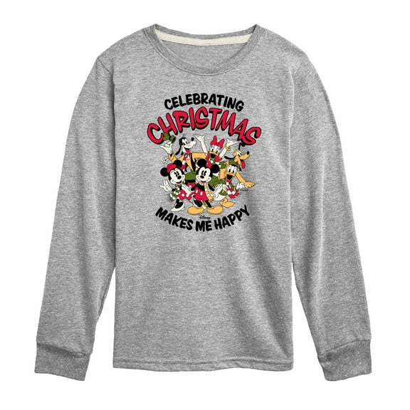 Disney - Mickey and Friends Celebrating Christmas - Toddler & Youth Long Sleeve Graphic T-Shirt