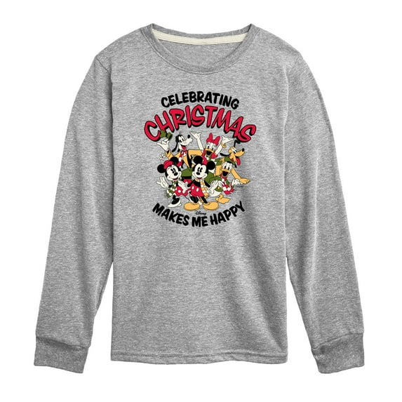 Disney - Mickey and Friends Celebrating Christmas - Toddler & Youth Long Sleeve Graphic T-Shirt