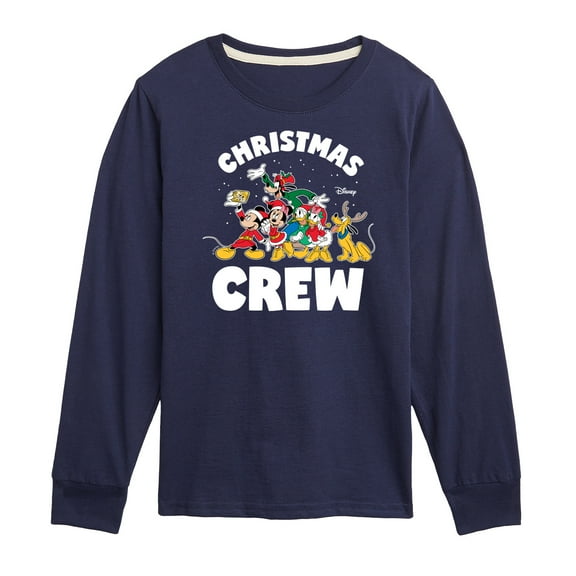 Disney - Mickey and Friends Christmas Crew - Toddler & Youth Long Sleeve Graphic T-Shirt