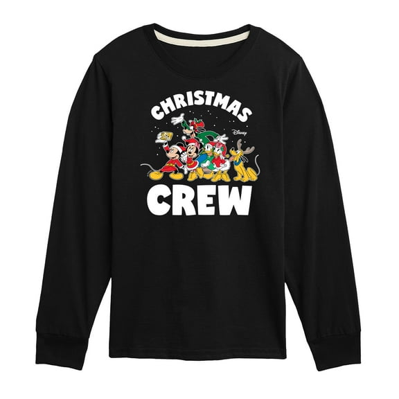 Disney - Mickey and Friends Christmas Crew - Toddler & Youth Long Sleeve Graphic T-Shirt