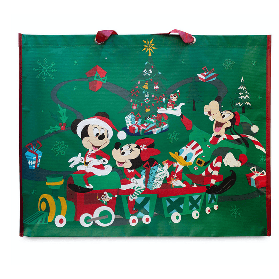 Disney Mickey and Friends Christmas Holiday Reusable Tote Extra Large New w Tag