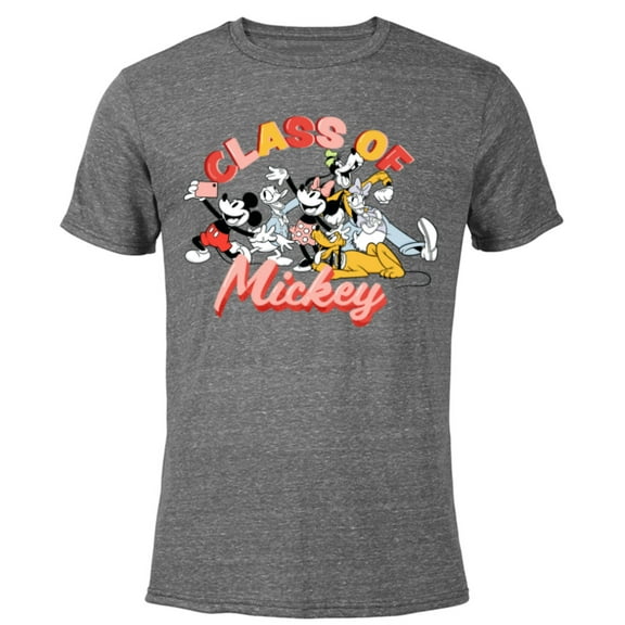 Disney Mickey and Friends Class of Mickey Graduation - Short Sleeve Blended T-Shirt for Adults - Customized-Dark Heather