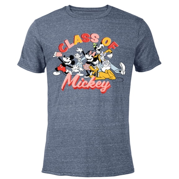 Disney Mickey and Friends Class of Mickey Graduation - Short Sleeve Blended T-Shirt for Adults - Customized-Navy Heather