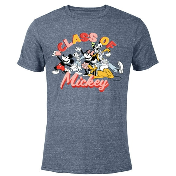Disney Mickey and Friends Class of Mickey Graduation - Short Sleeve Blended T-Shirt for Adults - Customized-Navy Heather