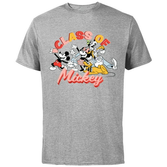 Disney Mickey and Friends Class of Mickey Graduation - Short Sleeve Cotton T-Shirt for Adults - Customized-Athletic Heather