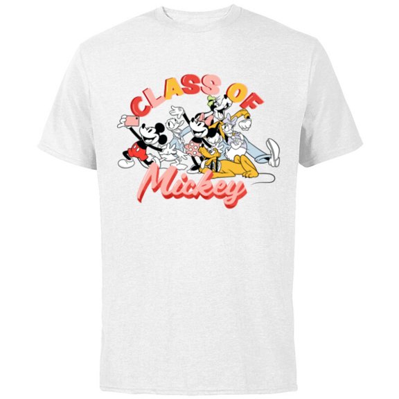 Disney Mickey and Friends Class of Mickey Graduation - Short Sleeve Cotton T-Shirt for Adults - Customized-White