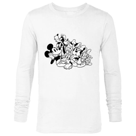 Disney Mickey and Friends Coloring Book - Long Sleeve T-Shirt for Men - Customized-White