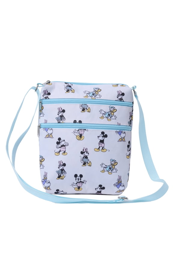 Mickey and Friends Crossbody Bag, Women's Travel Passport Purse, Pastel