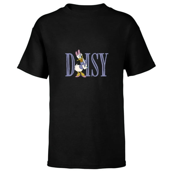 Disney Mickey and Friends Daisy Duck Lettering Classic - Short Sleeve T-Shirt for Kids – Customized-Black