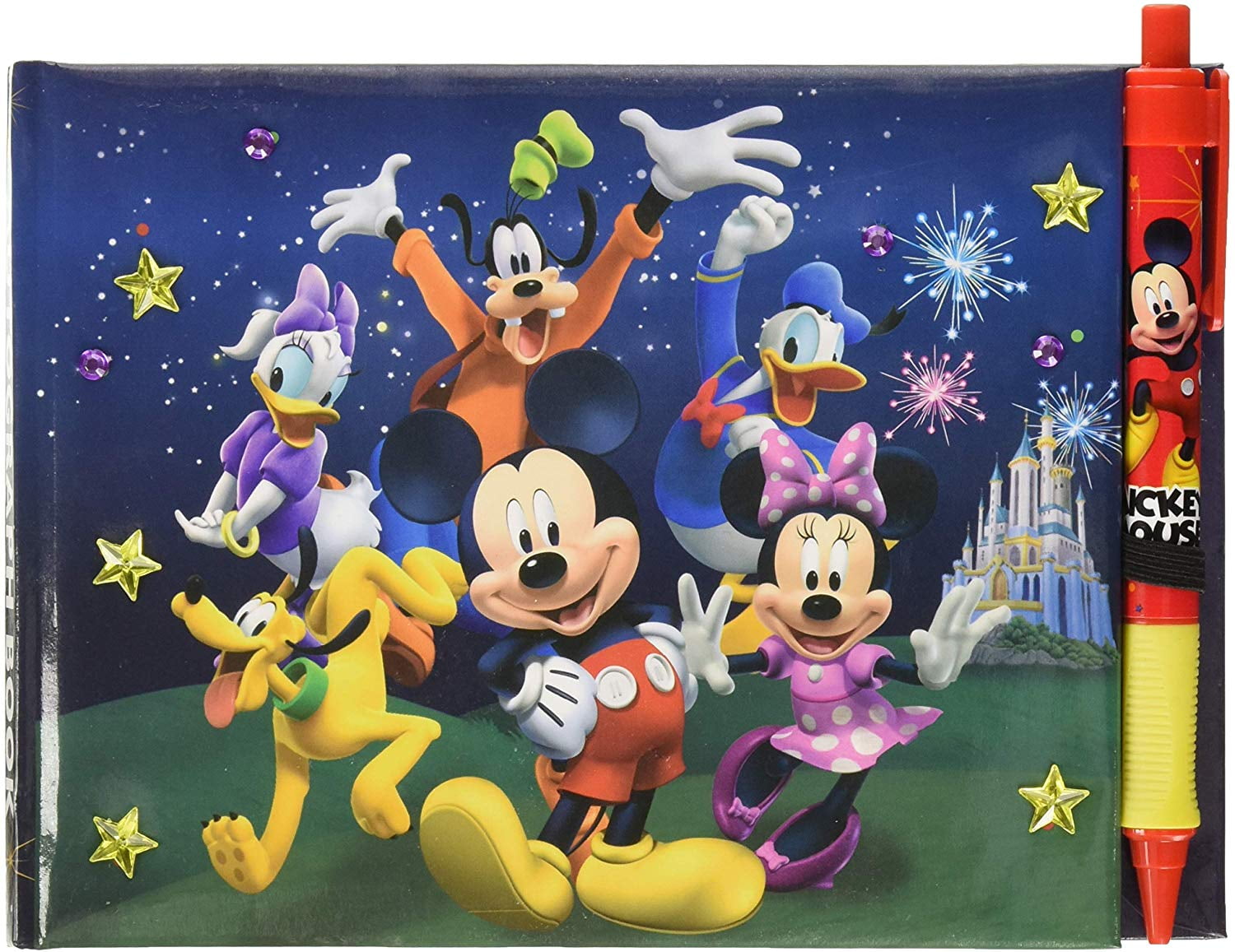 Disney Mickey and Friends Deluxe Autograph Book with Pen