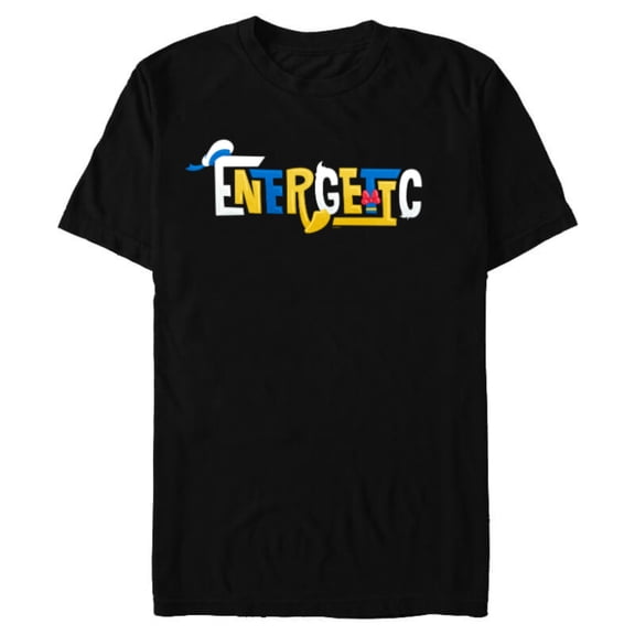 Disney Mickey and Friends Donald Duck Energetic - Short Sleeve Blended T-Shirt for Adults - Customized-Black