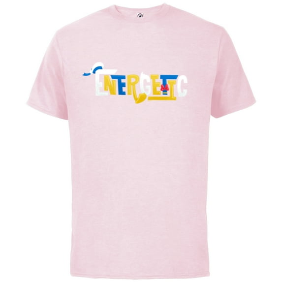 Disney Mickey and Friends Donald Duck Energetic - Short Sleeve Cotton T-Shirt for Adults - Customized-Soft Pink