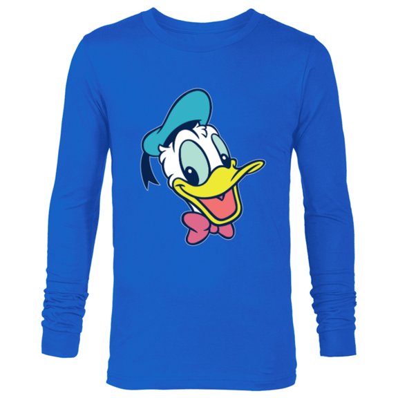 Disney Mickey and Friends Donald Duck Face - Long Sleeve T-Shirt for Men - Customized-Royal