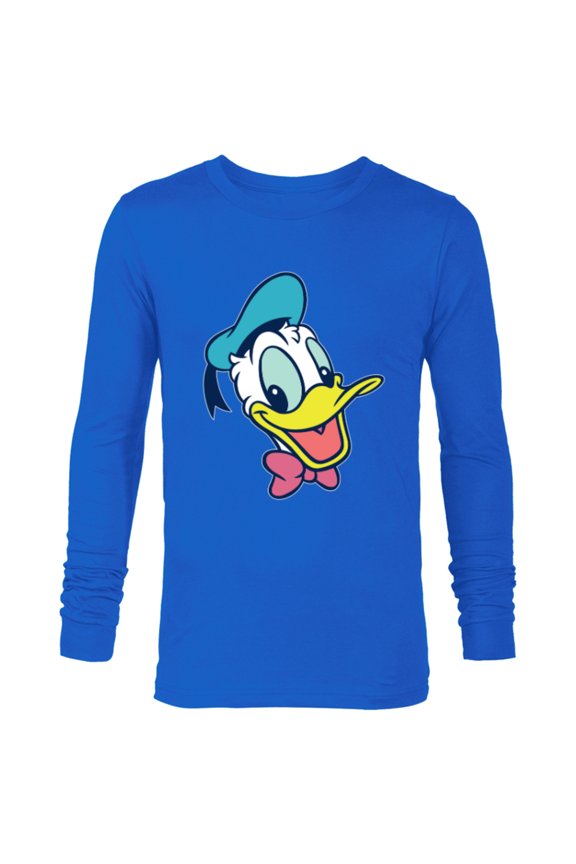 Mickey and Friends Donald Duck Face - Long Sleeve T-Shirt for Men - Customized-Royal