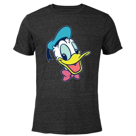 Disney Mickey and Friends Donald Duck Face - Short Sleeve Blended T-Shirt for Adults - Customized-Black