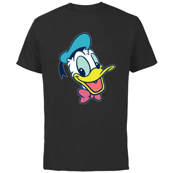 Disney Mickey and Friends Donald Duck Face - Short Sleeve Cotton T-Shirt for Adults - Customized-Black