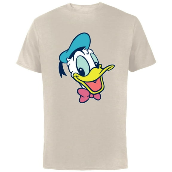 Disney Mickey and Friends Donald Duck Face - Short Sleeve Cotton T-Shirt for Adults - Customized-Natural