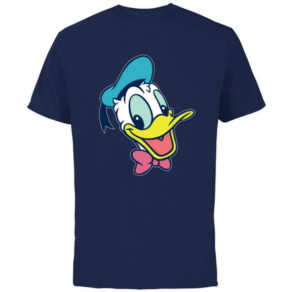 Disney Mickey and Friends Donald Duck Face - Short Sleeve Cotton T-Shirt for Adults - Customized-Navy