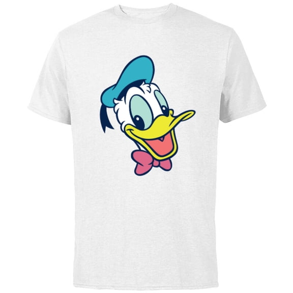 Disney Mickey and Friends Donald Duck Face - Short Sleeve Cotton T-Shirt for Adults - Customized-White