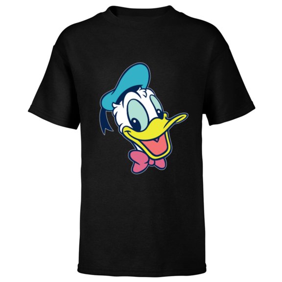 Disney Mickey and Friends Donald Duck Face - Short Sleeve T-Shirt for Kids - Customized-Black