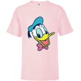 thumbnail image 1 of Disney Mickey and Friends Donald Duck Face - Short Sleeve T-Shirt for Kids - Customized-Soft Pink, 1 of 5