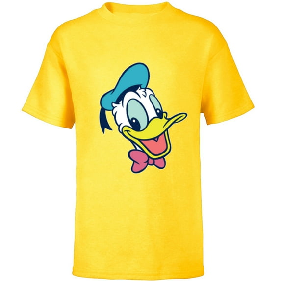Disney Mickey and Friends Donald Duck Face - Short Sleeve T-Shirt for Kids - Customized-Yellow