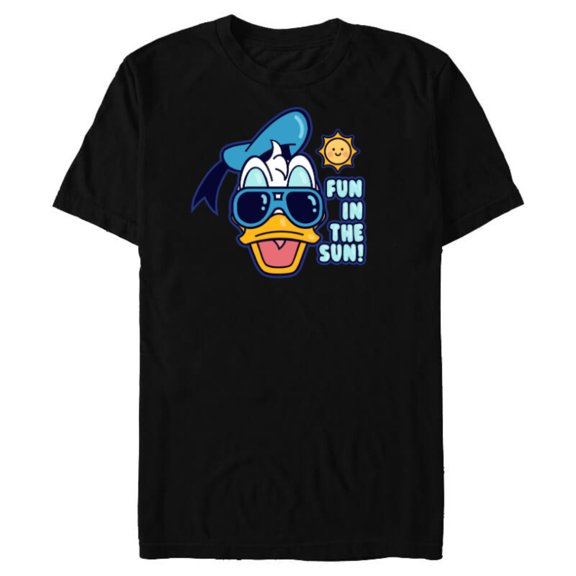 Disney Mickey and Friends Donald Duck Fun in the Sun - Short Sleeve Blended T-Shirt for Adults - Customized-Black