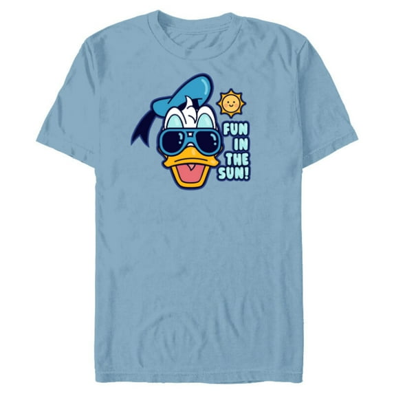 Disney Mickey and Friends Donald Duck Fun in the Sun - Short Sleeve Blended T-Shirt for Adults - Customized-Ocean Blue