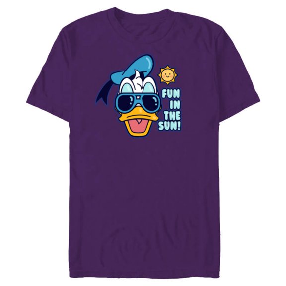 Disney Mickey and Friends Donald Duck Fun in the Sun - Short Sleeve Blended T-Shirt for Adults - Customized-Purple