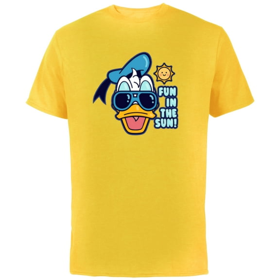 Disney Mickey and Friends Donald Duck Fun in the Sun - Short Sleeve Cotton T-Shirt for Adults - Customized-Yellow