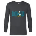thumbnail image 1 of Disney Mickey and Friends Donald Duck Lettering Classic - Long Sleeve T-Shirt for Men – Customized-Charcoal Heather, 1 of 5