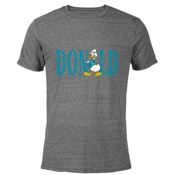 Disney Mickey and Friends Donald Duck Lettering Classic - Short Sleeve Blended T-Shirt for Adults – Customized-Dark Heather