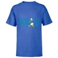 thumbnail image 1 of Disney Mickey and Friends Donald Duck Lettering Classic - Short Sleeve T-Shirt for Kids – Customized-Royal, 1 of 5