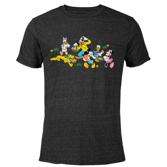 Disney Mickey and Friends Easter Egg Hunt - Short Sleeve Blended T-Shirt for Adults - Customized-Black
