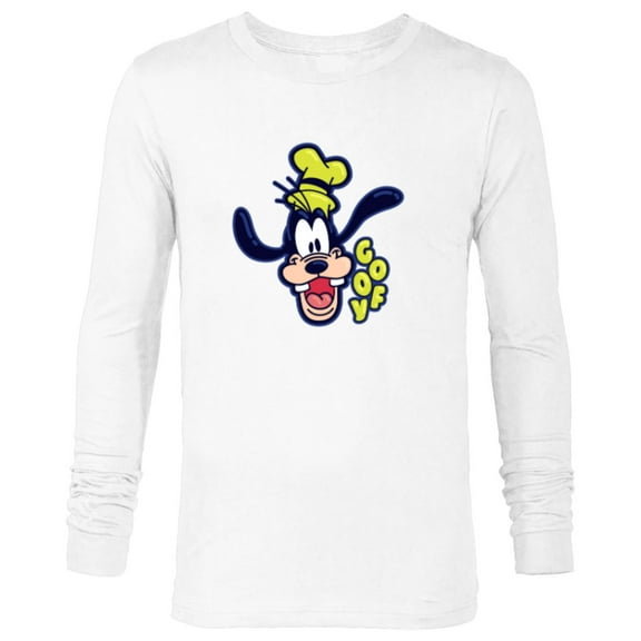 Disney Mickey and Friends Goofy Happy Face - Long Sleeve T-Shirt for Men - Customized-White