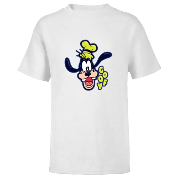 Disney Mickey and Friends Goofy Happy Face - Short Sleeve T-Shirt for Kids - Customized-White