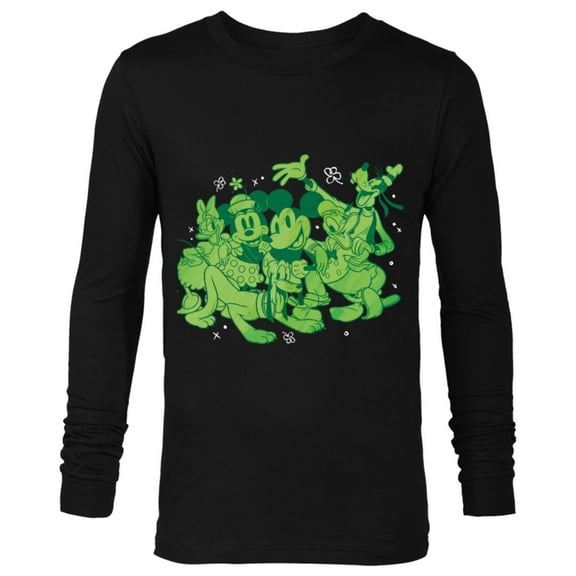Disney Mickey and Friends Green St. Patrick’s Day - Long Sleeve T-Shirt for Men - Customized-Black