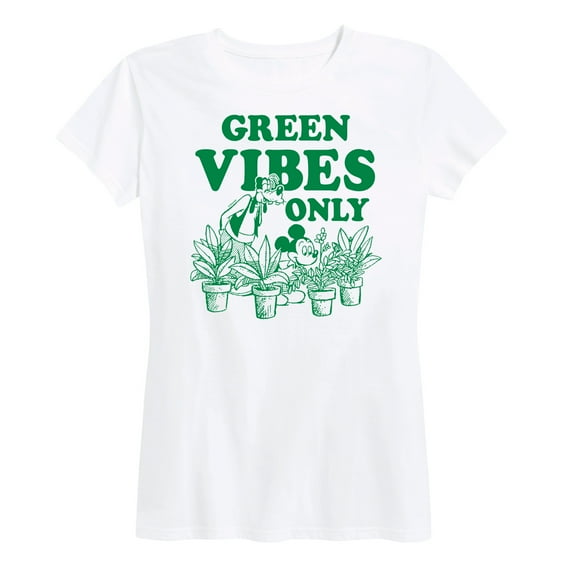 Disney - Mickey and Friends - Green Vibes Only - Earth Day - Women's Short Sleeve Graphic Tee