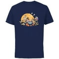 thumbnail image 1 of Disney Mickey and Friends Halloween Retro - Short Sleeve Cotton T-Shirt for Adults - Customized-Navy, 1 of 5