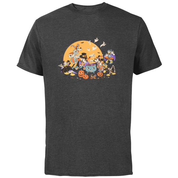 Disney Mickey and Friends Halloween Retro - Short Sleeve Cotton T-Shirt for Adults - Customized-Charcoal