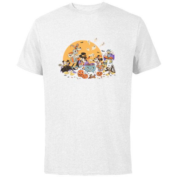 Disney Mickey and Friends Halloween Retro - Short Sleeve Cotton T-Shirt for Adults - Customized-White