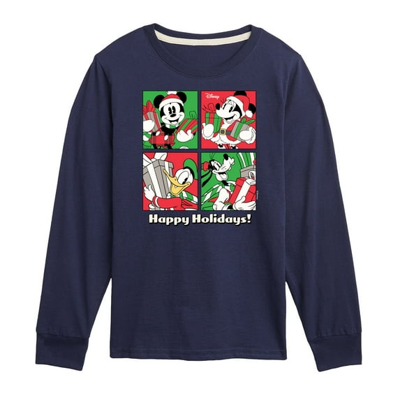 Disney - Mickey and Friends Happy Holidays - Toddler & Youth Long Sleeve Graphic T-Shirt