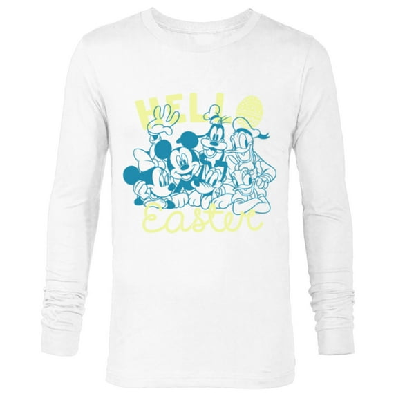 Disney Mickey and Friends Hello Easter - Long Sleeve T-Shirt for Men - Customized-White