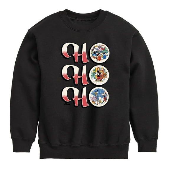 Disney - Mickey and Friends Ho Ho Ho Vintage Christmas - Toddler & Youth Crewneck Fleece Sweatshirt