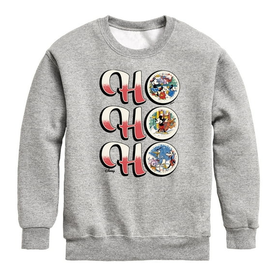 Disney - Mickey and Friends Ho Ho Ho Vintage Christmas - Toddler & Youth Crewneck Fleece Sweatshirt