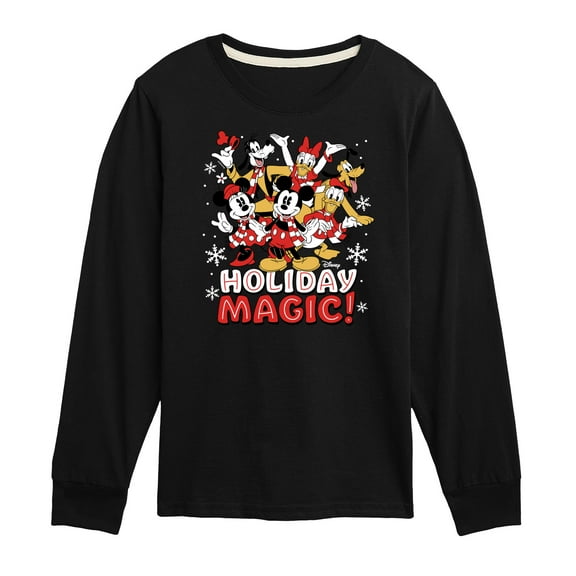 Disney - Mickey and Friends Holiday Magic - Toddler & Youth Long Sleeve Graphic T-Shirt